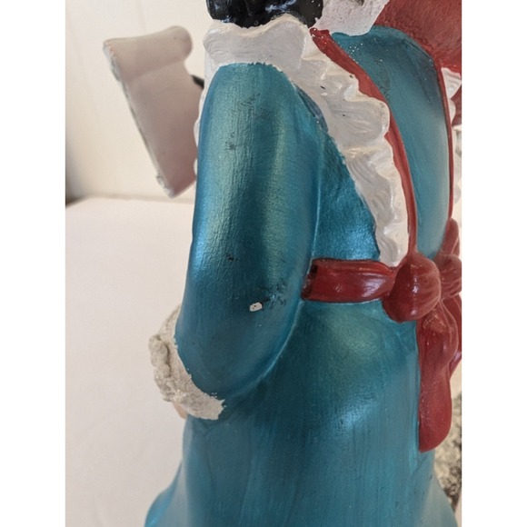 Vintage Hand Painted Ceramic Mold Singing Santa & Mrs. Claus Shelf Sitter Decor - Picture 12 of 14